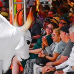 Turistas se encantam com show do Boi Garantido, em Parintins