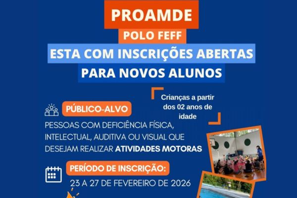 Card de divulgação das inscrições para as atividades do Proamde