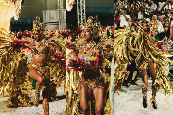 A Ex-BBB em trê momentos dançando na Sapucaí