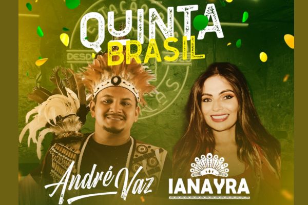 Cantor André Vaz e Ianayra em destaque para o show musical
