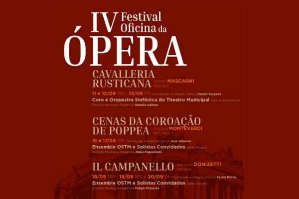 IV Festival Oficina da Ópera acontece de 11 a 20 de setembro com Coro e Orquestra Sinfônica do Theatro Municipal do Rio de Janeiro