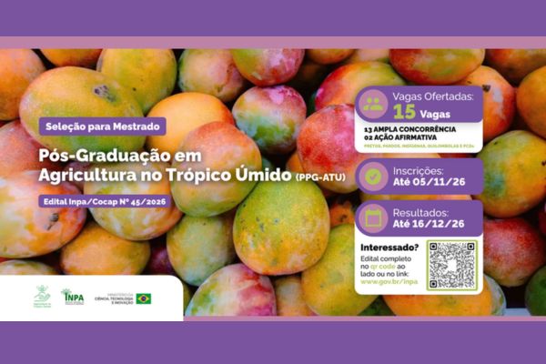 Banner do curso de Mestrado em Agricultura no Trópico Úmido do Inpa